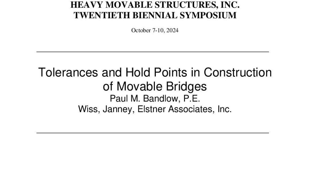 Hold Point Table Hold Points and Tolerances in Construction of Movable Bridges - Heavy ...